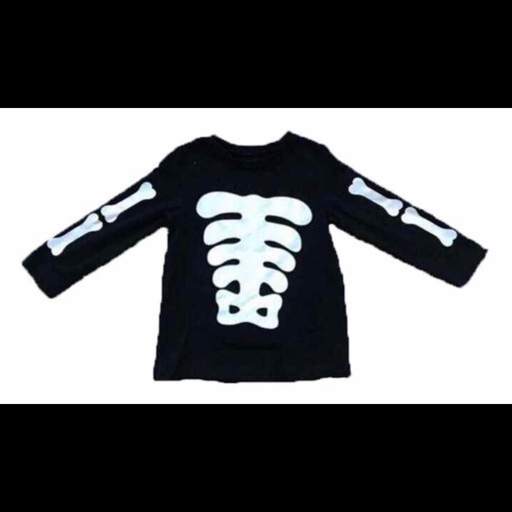 Black White Skeleton Bones Shirt